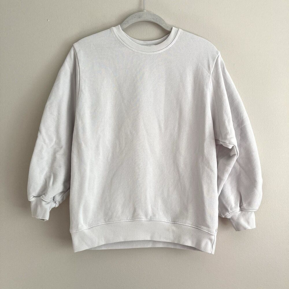 Agolde Womens Crewneck Long Sleeve Pullover Sweatshirt White Size Small Casual